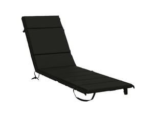Coussin de transat, coussin pour bain de soleil gemert 100 % polyester noir 200 x 50 x 3 cm cf56176