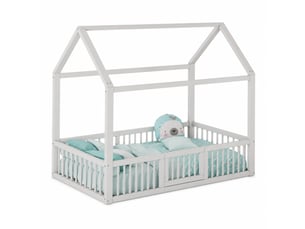 Lit cabane 90x200 cm STILVORA   coloris blanc