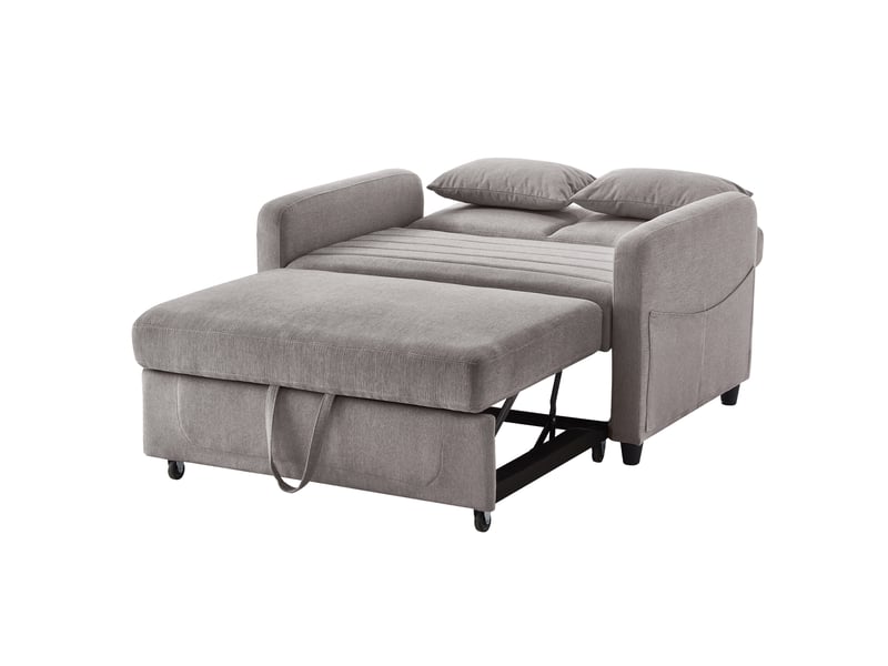  Canapé‑lit 2 places pliable et extensible, dossier réglable sur 3 positions, revêtement en tissu coton‑lin respirant Fay Lum - Conforama W