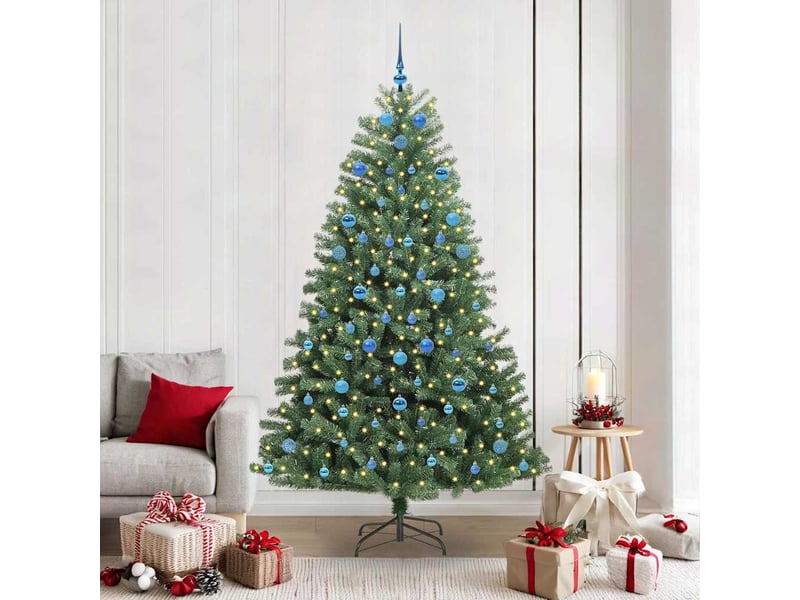  Sapin de noël, arbre de noël artificiel à branches articulées vert 210 cm cf61097  - Conforama B