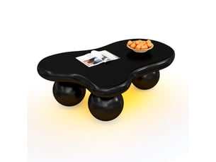 Table basse forme atypique coloris noir ULQENI  - 62.5 cmx95 cm