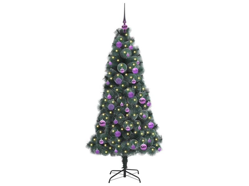  Sapin de noël - arbre de noël artificiel pré-éclairé avec ensemble de boules  - Conforama C