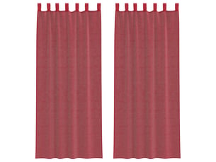 Lot de 2 rideaux en voile, voilages avec boucles rouge bordeaux 140x260 cm cf44321