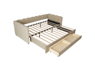 Lit banquette 90x200 cm <strong></strong>  <strong></strong> coloris beige