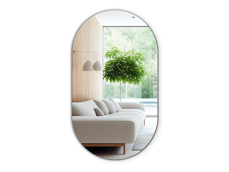 Miroir Mural Semi-Circulaire LED Tulup 90cm - Éclairage RGB Moderne Pour Salle De Bain & Salon