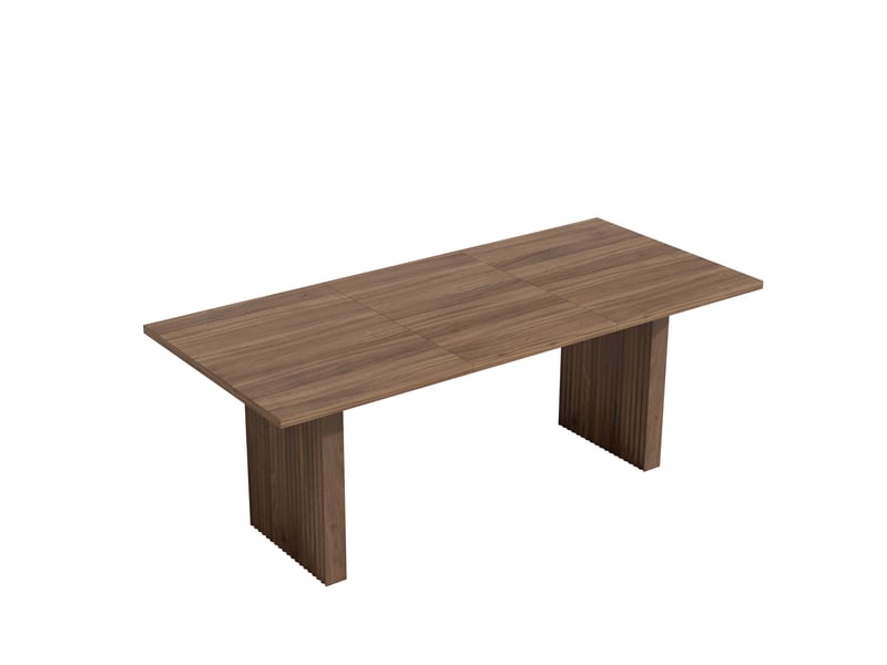 Table à manger extensible 140200x90 cm – noyer – 6 à 8 personnes, plateau rectangulaire épais, style épuré - Conforama A