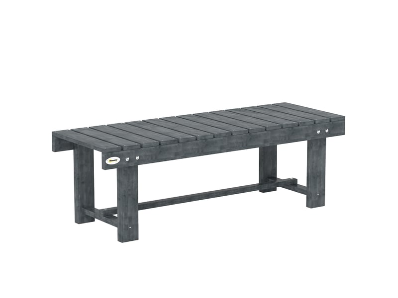  Banc de jardin 2 places imperméable en bois de sapin, 110 x 38 x 35 cm, gris  - Conforama B