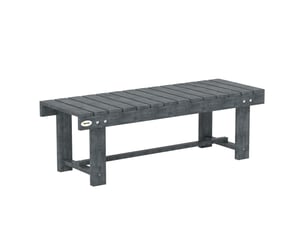 Banc de jardin 2 places imperméable en bois de sapin, 110 x 38 x 35 cm, gris