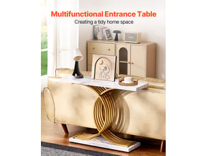 Vevor table console étroite canapé 100x30x81 cm, 1 niveau, cadre métal, pour couloir, salon, chambre.