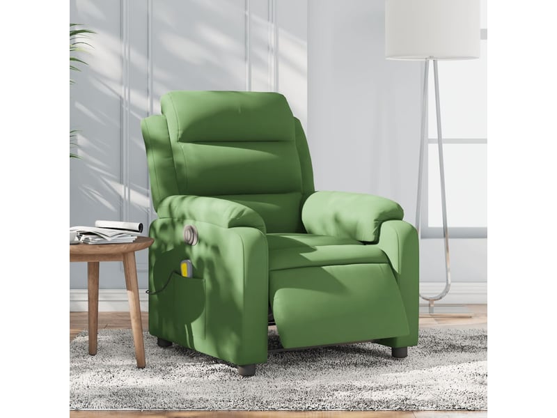  Vidaxl fauteuil inclinable de massage électrique vert clair velours  - Conforama B