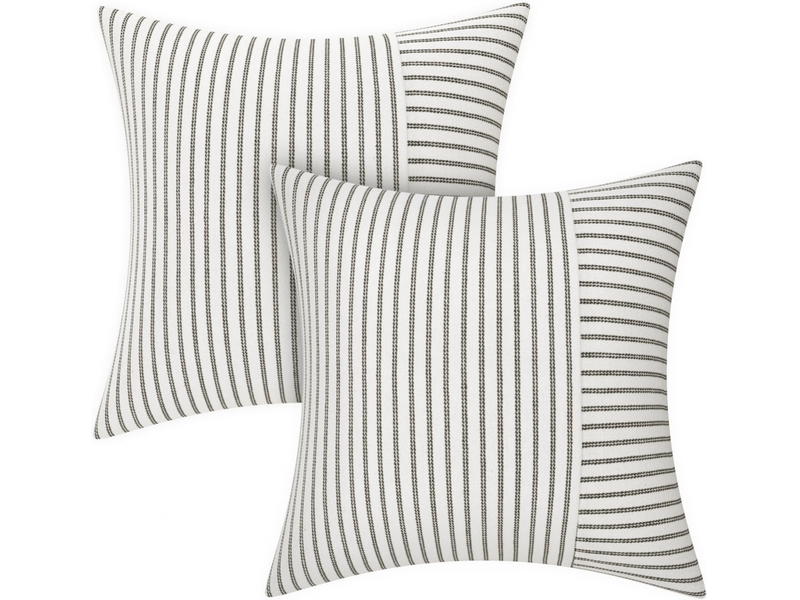  Lot de 2 housse de coussin - 16 x 16 cm, 2, beige patchwork  - Conforama A
