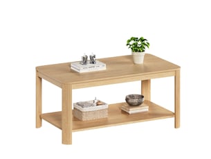 Table basse rectangulaire coloris naturel TCQPZ - 51 cmx100 cm