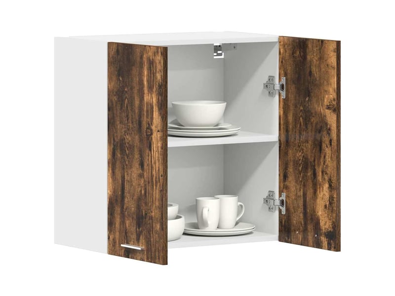  Meuble de rangement cuisine, armoire suspendue chêne fumé 60x31x60cm bois d'ingénierie  - Conforama D