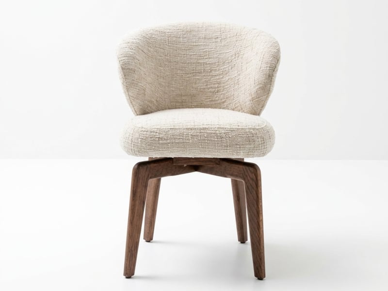 Bobochic lot de 2 chaises pivotantes anne placage chêne massif et tissu texturé marron foncé ANNE - Conforama A