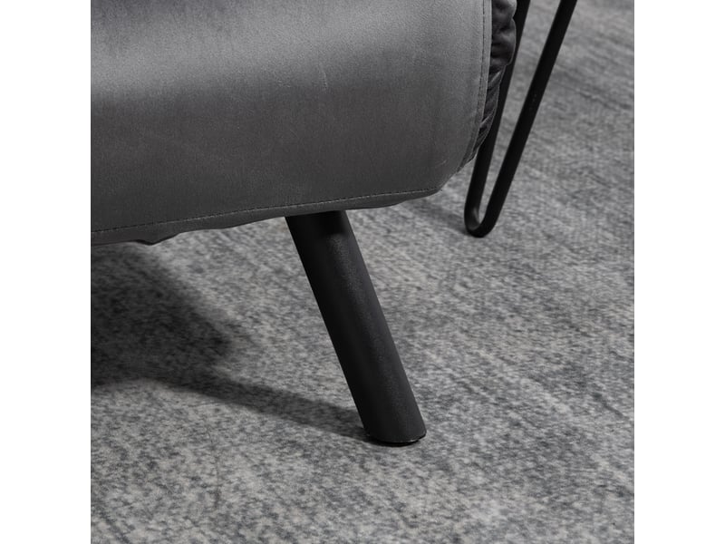  Canapé convertible, canapé-lit : avec rangement, gris foncé, 102 x 73 x 81 cm, en velours  - Conforama W
