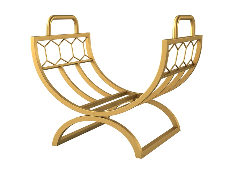  Porte-bûches intérieur en métal doré, motif nid-d’abeilles, 46 x 36 x 41 cm  - Conforama B