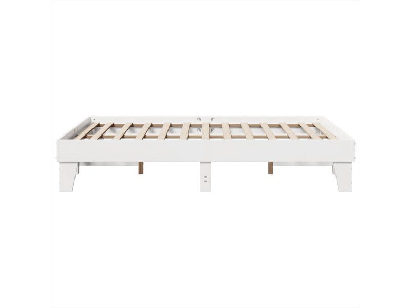  Lit double- lit adulte -  cadre de lit sans matelas blanc 140x190 cm bois de pin massif  - Conforama D