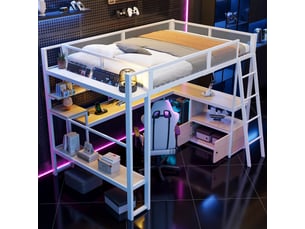 Lit mezzanine 140x200 cm <strong></strong> <strong>Morn Vibe</strong> coloris blanc