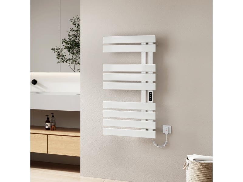  Sèche-serviettes électrique intelligent emke 1000 x 500 mm 320w, radiateur salle de bain connecté wifi, blanc  - Conforama B
