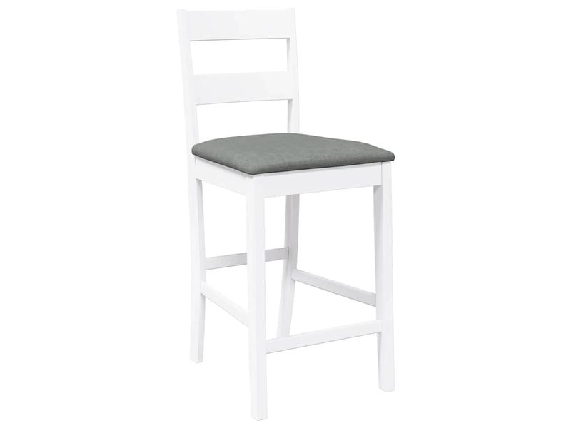  Lot de 2 tabouret de bar, chaise de bar avec coussins blanc bois massif d'hévéa  - Conforama D