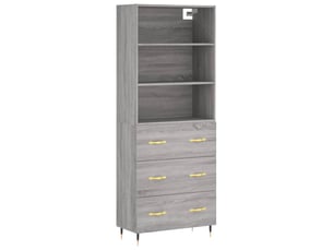 Buffet haut - bahut - meuble de rangement sonoma gris 69,5x34x180 cm bois d'ingénierie