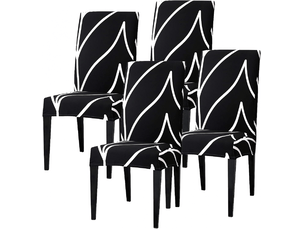 Lot de 4 housses de chaises de salle à manger, housses de chaises universelles élastiques et antidérapantes, adaptées à la décoration de la mais, multicolore
