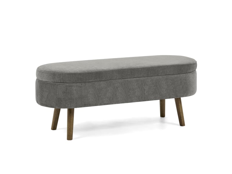  Banquette de rangement tcqpz 110 x 40 x 42 cm coffre 20 l en tissu chenille gris foncé  - Conforama A