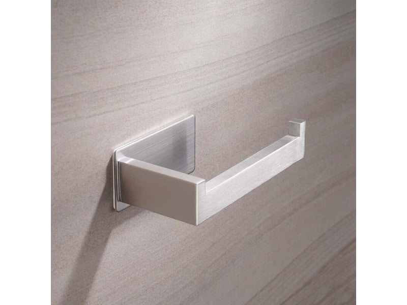 Porte-rouleau de papier toilette sans perçage - autocollant - en acier inoxydable - pour cuisine et salle de bain - Conforama B