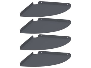 Lot de 4 étagères flottantes d'angle, étagères murales anthracite 30 x 30 x 2 cm cf41662