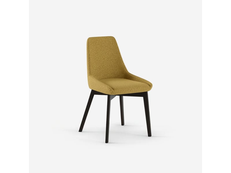  Lot de 4 chaises de salle à manger rembourrées en tissu erythea - jaune  - Conforama C