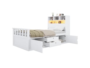 Lit simple 90x200 cm MODERNLUXE coloris blanc