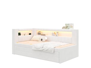 Lit gigogne 90x200 cm <strong>HAVRYA</strong>  <strong></strong> coloris blanc