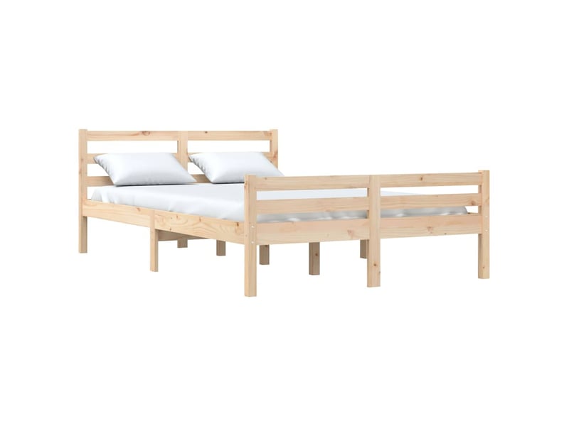  Lit double- lit adulte -  cadre de lit sans matelas bois massif 135x190 cm  - Conforama B