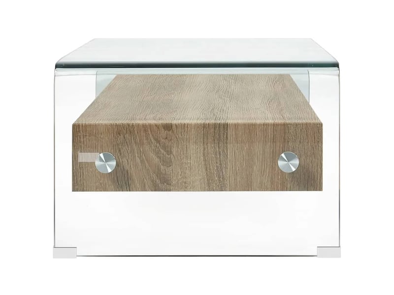  Table basse | table de salon clair 98x45x31 cm verre trempé shl8057  - Conforama C