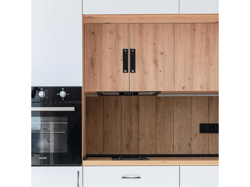  2 poignées pour porte coulissante, invisibles pour meubles d'intérieur, en alliage, avec entraxe de 90 mm (noir)  - Conforama D