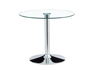 Table de bar ronde 85x85x76 cm en verre et métal argenté
