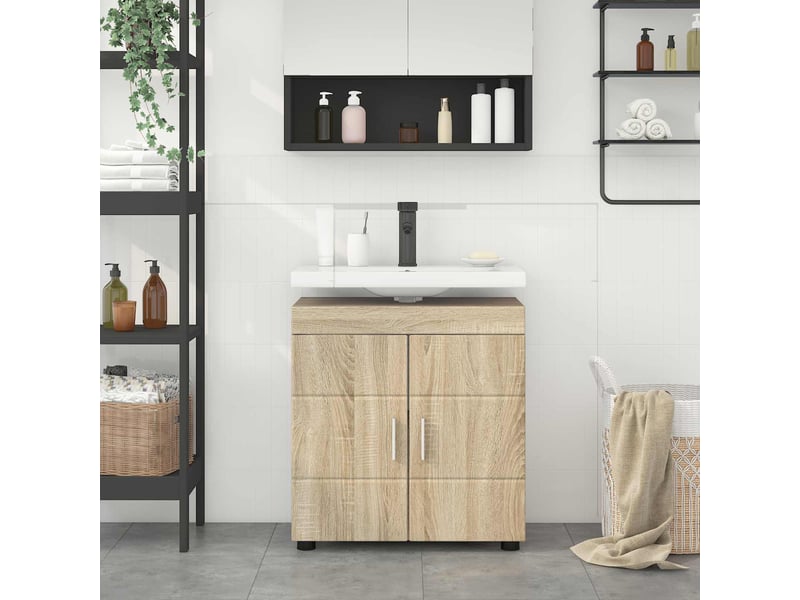  Ensemble d'armoire de salle de bain tulum chêne sonoma cf62981  - Conforama B
