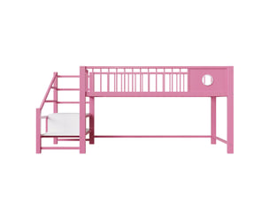 Lit mezzanine 90x200 cm <strong></strong>  <strong></strong> coloris rose