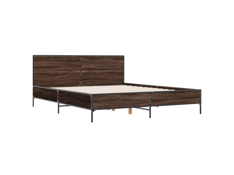  Lit double- lit adulte -  cadre de lit sans matelas chêne marron 120x190 cm  - Conforama B