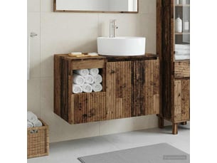 Ensemble de mobilier de salle de bain 2 pc bois ancien cf64037