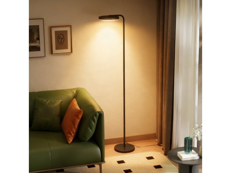  Lampadaire led réglable,meulva,41x25x177 cm,avec télécommande,métal et acrylique,noir  - Conforama B