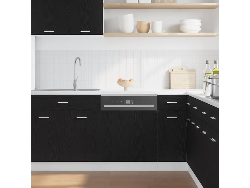  Panneau de lave-vaisselle lyon en chêne noir 60x1,5x67 cm bois d'ingénierie  - Conforama C