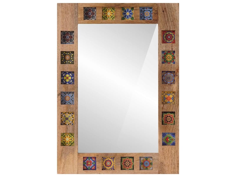 Miroir de salle de bain, miroir de toilette avec stockage naturel 50 x 70 x 3 cm cf62531 - Conforama A