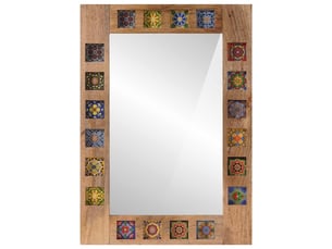 Miroir de salle de bain, miroir de toilette avec stockage naturel 50 x 70 x 3 cm cf62531