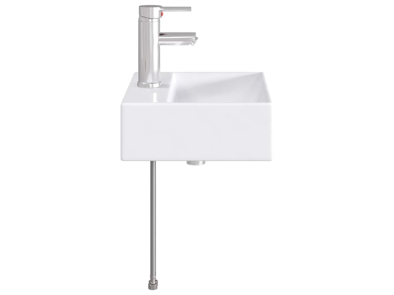  Lavabo avec robinet et évacuation chrome 39x30.5x12.5 cm  - Conforama E
