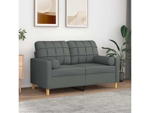 Lot de 2 coussins décoratifs gris foncé ø15x50 cm tissu cf60870