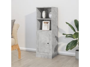 Buffet haut - bahut - meuble de rangement gris béton 36x35,5x103,5 cm bois d'ingénierie