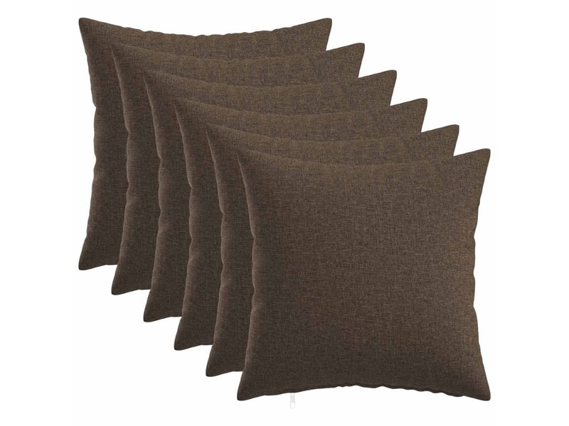  Lot de 6 coussins avec oreiller, coussins décoratifs heerlen taupe tissu cf50755  - Conforama B