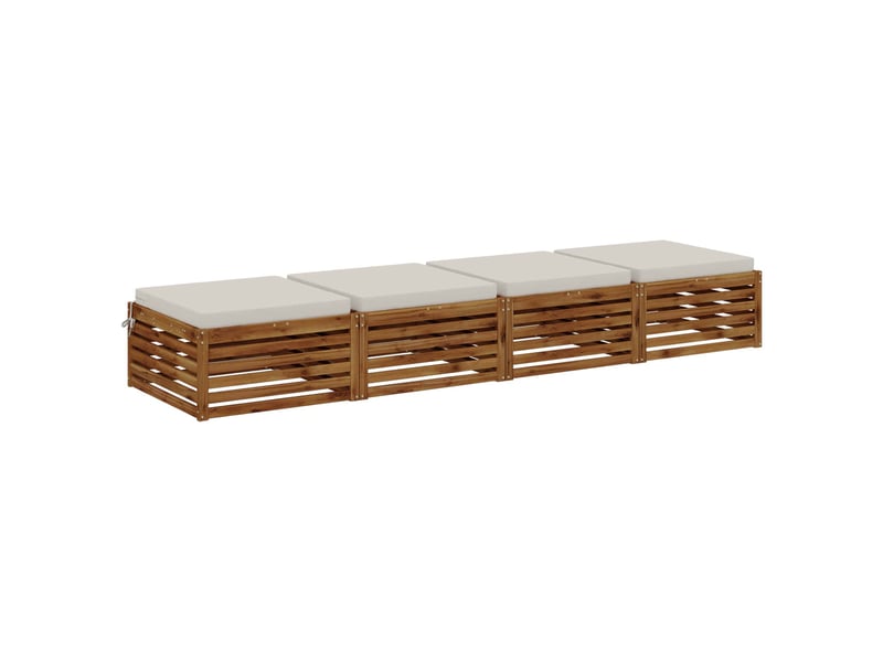 Lot de 4 coussins de siège, coussins d'assise soest 100 % polyester blanc cf60319 - Conforama C