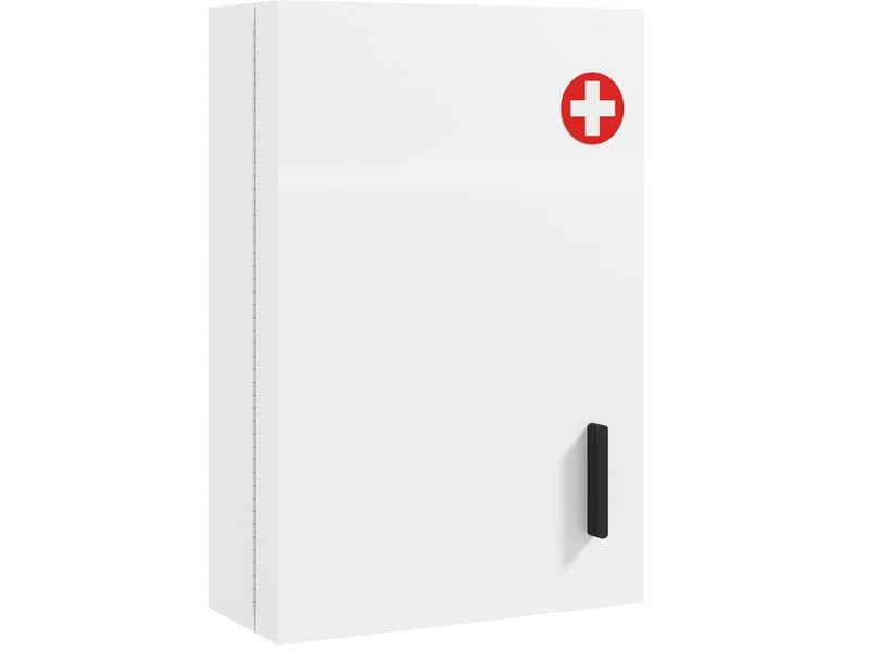  Armoire à pharmacie murale 40x18x60 cm verrouillable à 6 compartiments métal blanc  - Conforama A